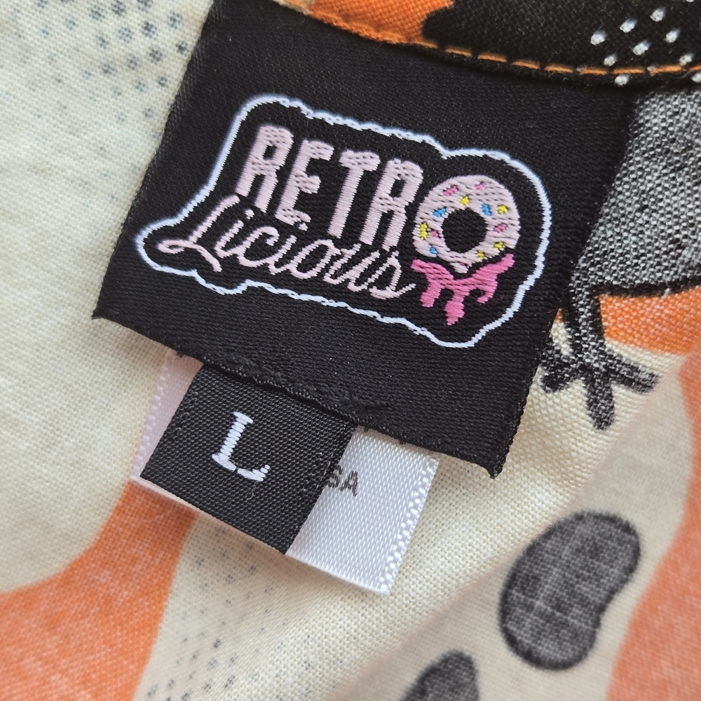Retrolicious Skull Print Skater Dress Size L - Picture 11 of 12
